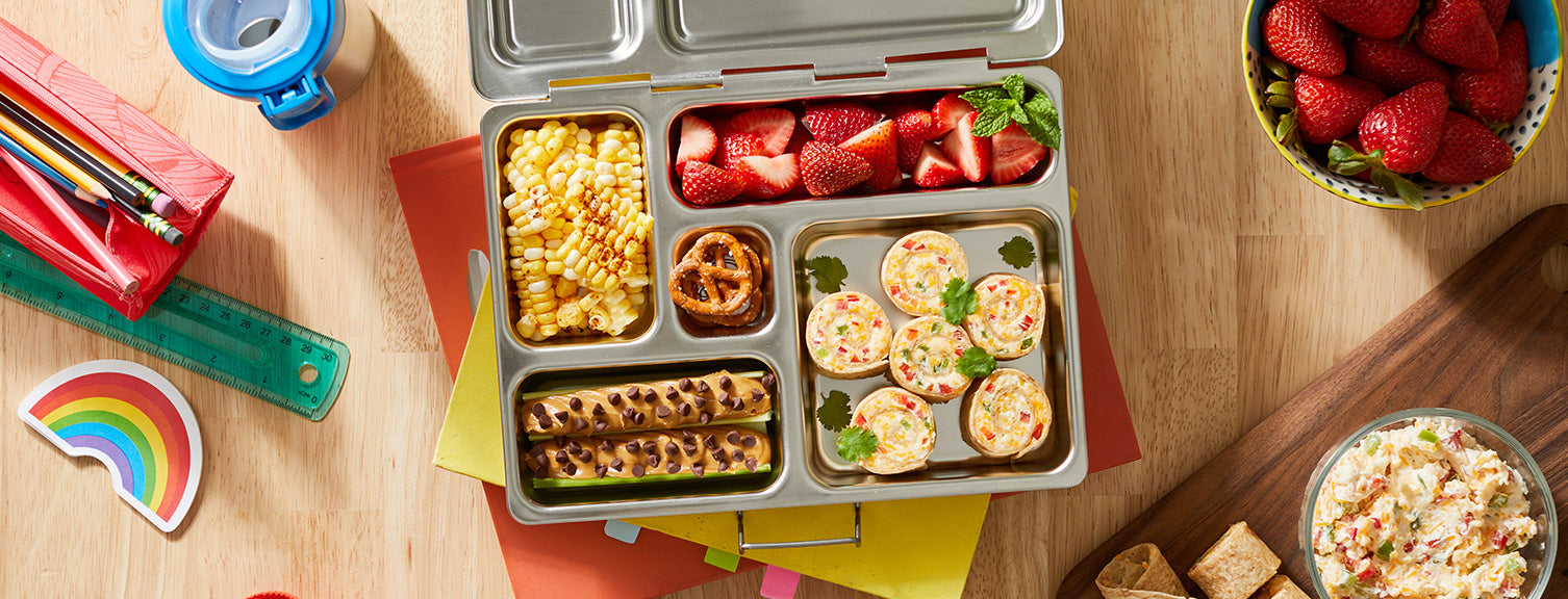 PlanetBox LAUNCH Classic Stainless Steel Bento Lunch Box with 3  Compartments for Adults and Kids (P5002N)